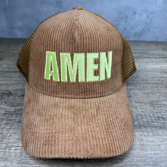 Accessories - AMEN~Women's~Brown Corduroy Trucker‎ Hat
